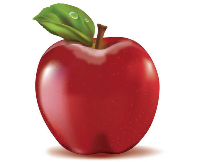 Close up of a red apple.